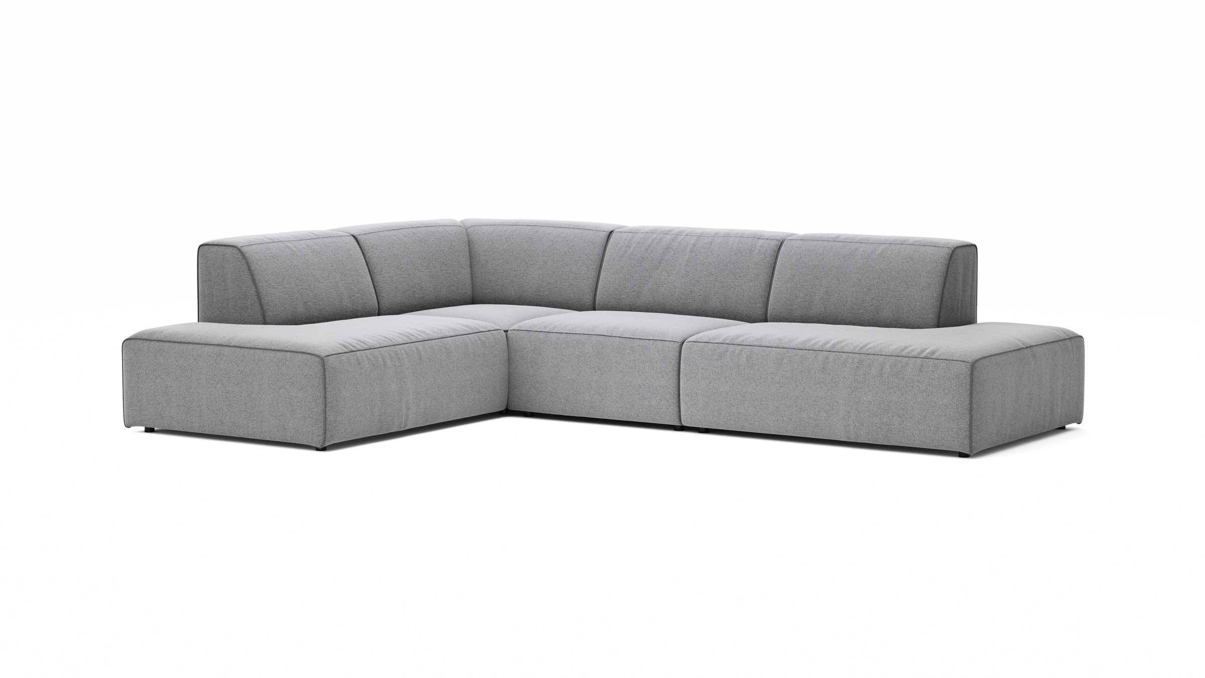 Polsterecke Elementos, Stoff Grau