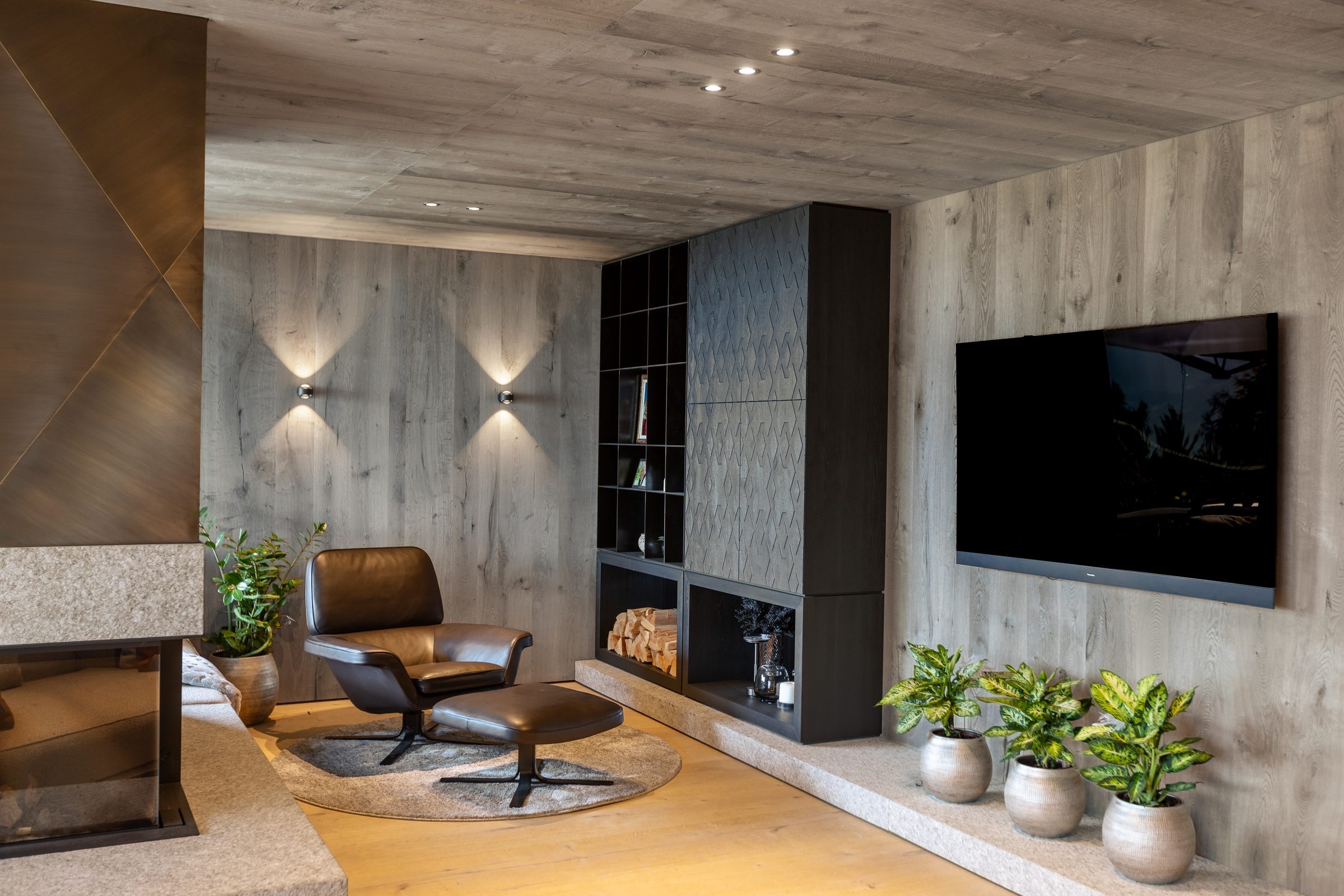 Lounge mit Kamin